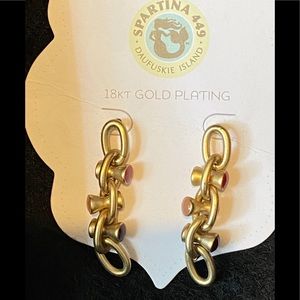 Spartina 18K Gold Plated link drop Earrings